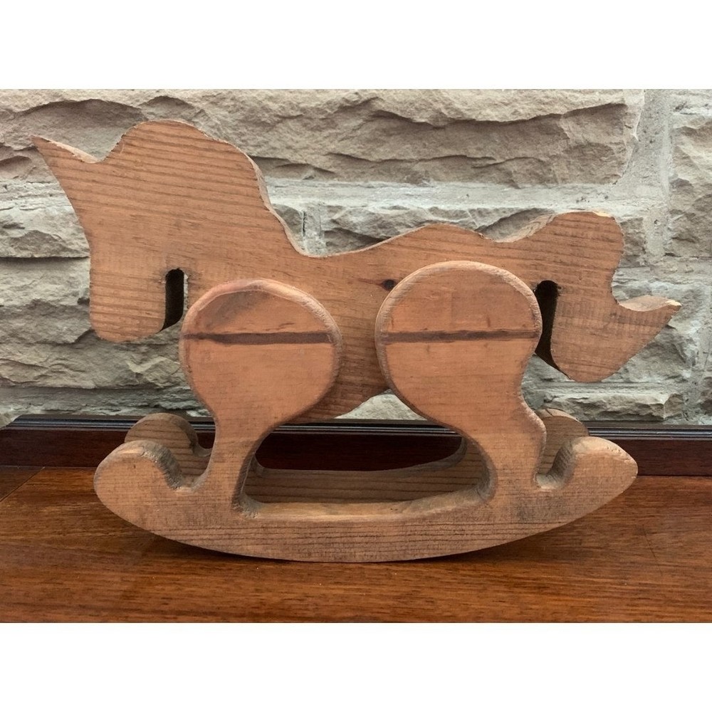 Rocking Horse Hand Carved 17 x 10.5 Wood